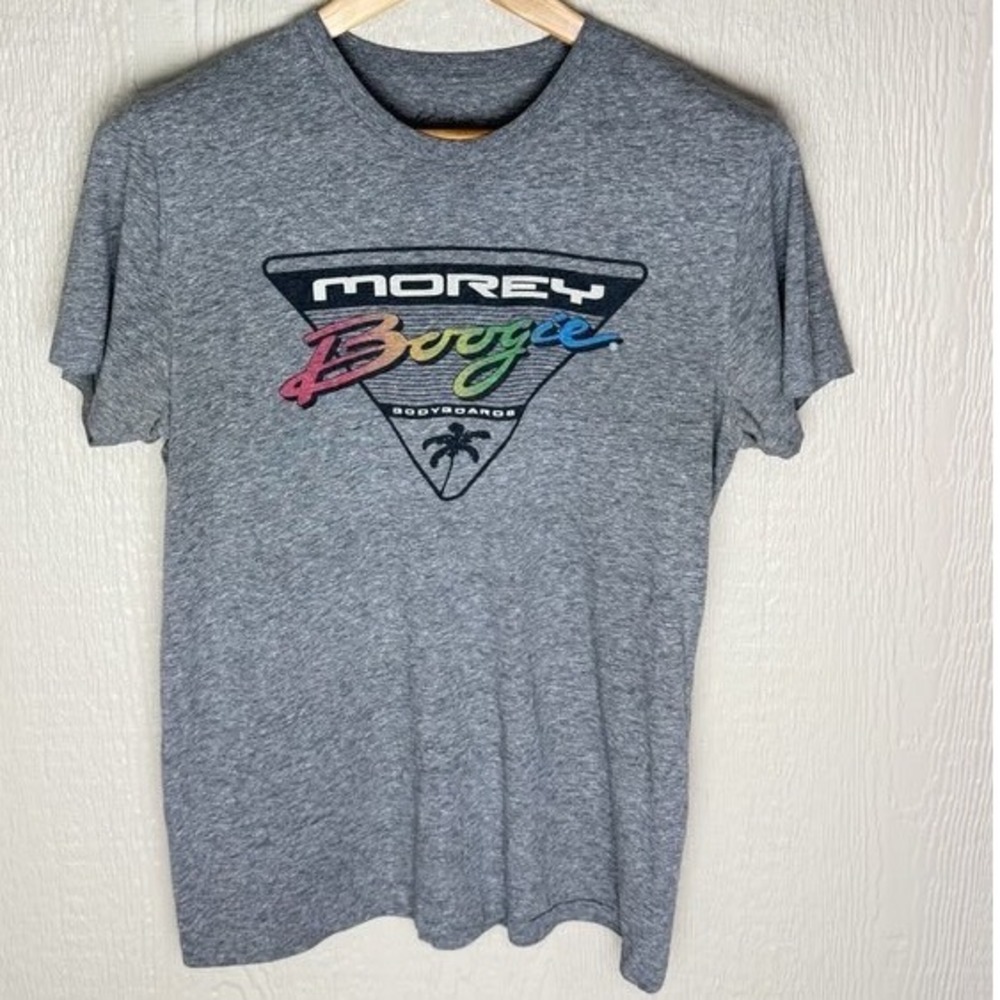 Lucky Brand Morey Boogie Bodyboards Graphic Tee Gray Heather Retro Surf Shirt M